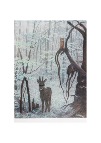 Poster Johanna Kiivaskoski Bambi and Long-eared Owl